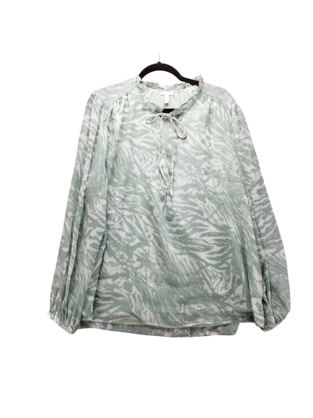 Joie Shirt Womens XXL Sage Green Layered Tie Neck Long Sleeve Blouse *Read*